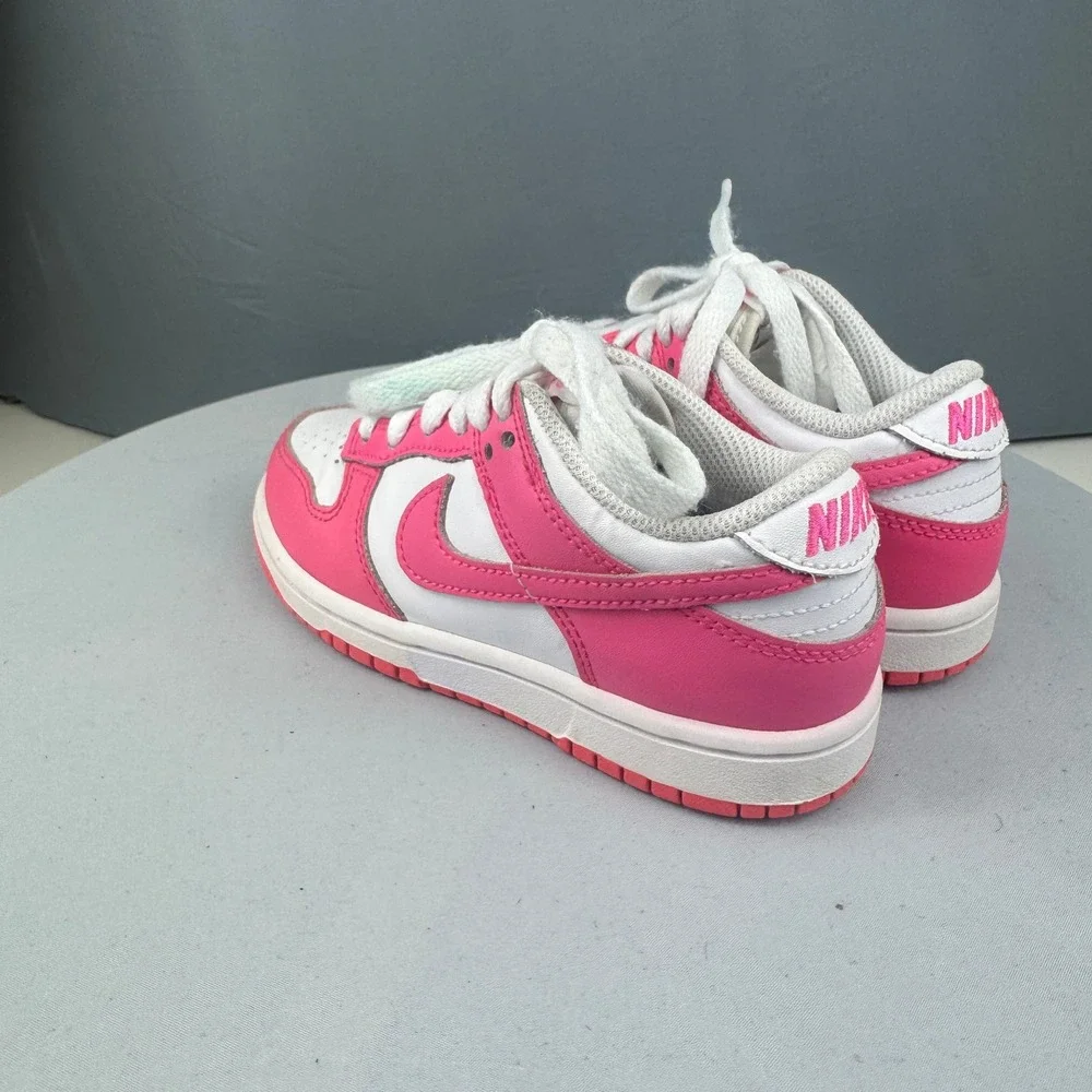 Nike Dunk Low Laser Fuchsia Kids Size 11C Pink White Shoes FB9108-102 Sneaker